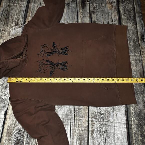 ROMWE Angel Energy Hoodie Lightweight Brown Adult Size Large - Picture 6 of 7